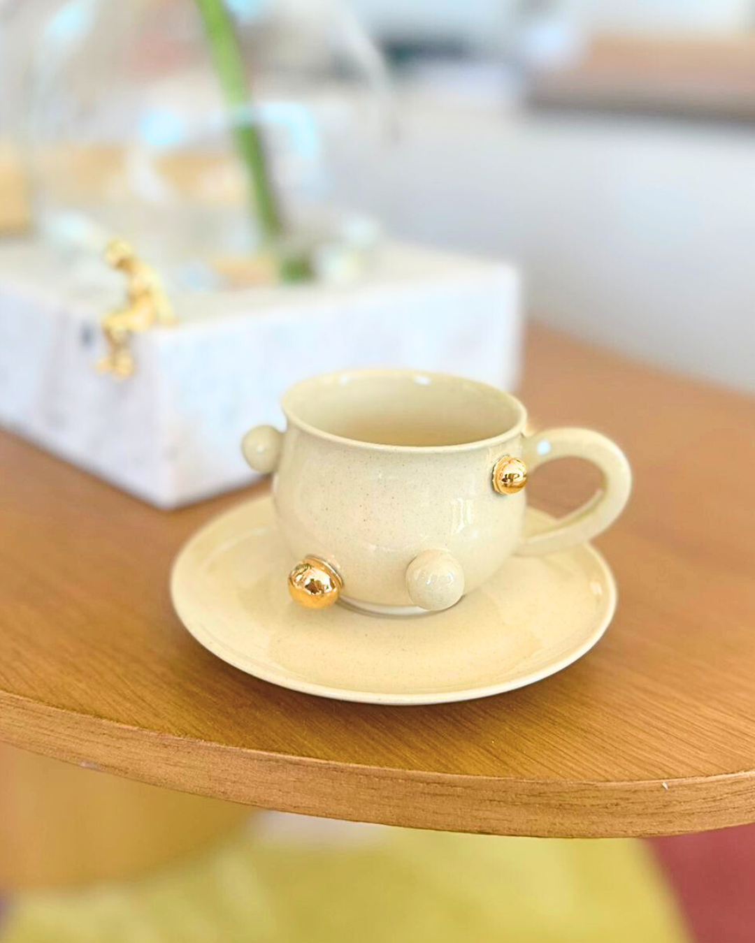 Xicara Café com Pires Bruxelas Nude