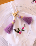 Porta-guardanapo Tassel Palha e Lilás