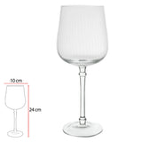 Taça Vinho Tinto Transparente Canelado - 24x10 cm