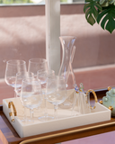 Taça Vinho Tinto Transparente Canelado - 24x10 cm