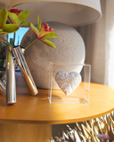 Caixa Acrílico Coração Fios de Cobre Branco -  P