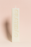 Vela Quadrada Branca Luz Interior - Gratidão