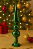 Torre de Vidro Decorativa Natalina - Verde 33X8,5cm