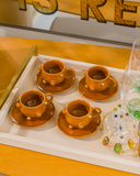 Xicara Café Bruxelas com Pires Ocre - Unidade