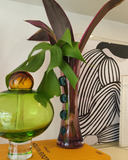 Vaso Aubergine Turquesa Vidro 9cm x 5,5cm x 27cm