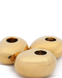 Trio Porta-Velas em Cerâmica - Dourado