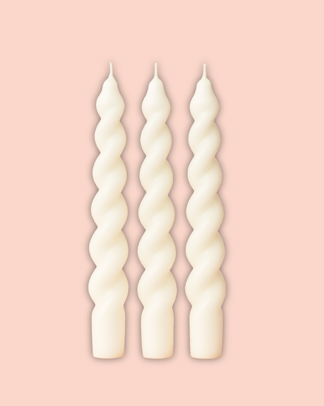 Conjunto de 3 Velas Espiral em Parafina - Brancas 20 cm