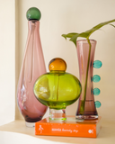 Vaso Aubergine Turquesa Vidro 9cm x 5,5cm x 27cm