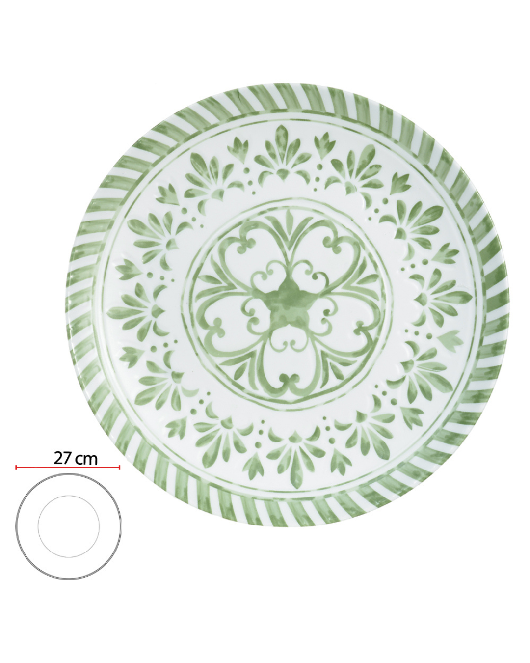 Prato Facetado de Melamina - Verde