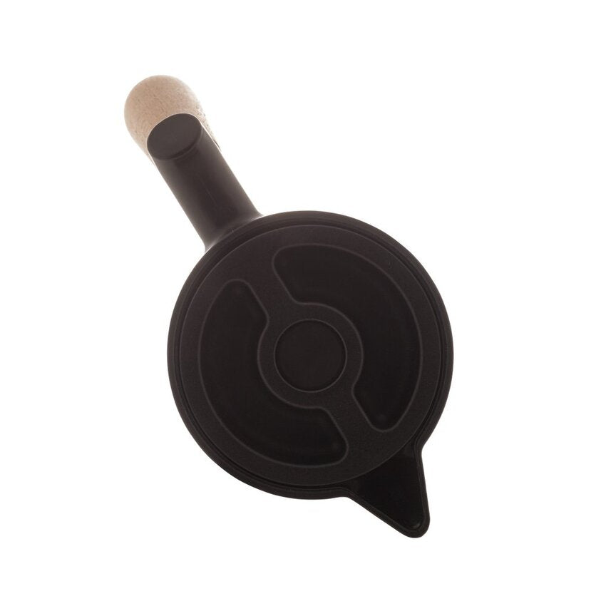 Garrafa Térmica Plástico com cabo em Madeira Nórdica Preta - 1L