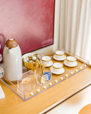 Bandeja Decorativa em Acrílico com Aplicações Douradas – 60 cm