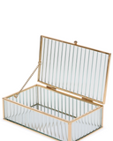 Mini Caixa Vintage Concept Canelado em Vidro com Metal