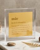 Quadro em Acrílico Definitions Dourado 20x20cm - Mãe