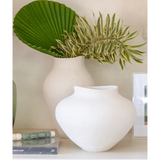 Vaso em Polirresina Branco Organic - 38,5 x 24 cm