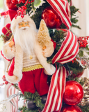 Papai Noel Vermelho com Pinheiro Champanhe - 30cm