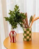 Pote Organizador Xadrez - Verde com Utensílios