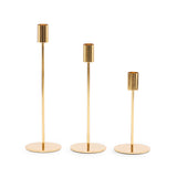 Conjunto de Castiçais Minimal Gold – 3 Peças