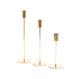 Conjunto de Castiçais Minimal Gold – 3 Peças