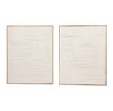 Conjunto de Quadros Decorativos Linhas Neutras – Textura Off White