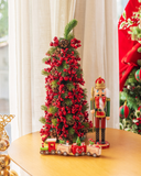 Árvore de Natal Decorada Pinhas e Cerejas - 60cm