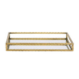 Bandeja Espelhada Cubo de Brilho II - Metal e Vidro