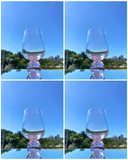 Conjunto 4 Taças Transparentes Bubble Glass Pink 540ml