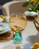 Taça de Vidro Ravi Verde e Âmbar – 464ml