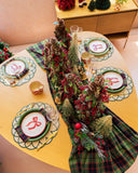 Toalha de mesa natalina xadrez verde e vermelho 150x80cm em algodão