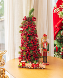 Árvore de Natal Decorada Pinhas e Cerejas - 60cm