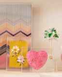 Caixa Acrílico Coração Fios de Cobre G - Rosa