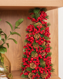 Árvore de Natal Decorada Pinhas e Cerejas - 60cm