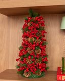 Árvore de Natal Decorada Pinhas e Cerejas - 60cm