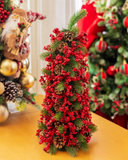 Árvore de Natal Decorada Pinhas e Cerejas - 60cm