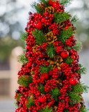 Arvore Natal Decorada Pinhas e Cerejas - 60cm