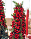 Arvore Natal Decorada Pinhas e Cerejas - 60cm