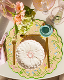 Prato de Sobremesa Flor Decorativo - Branco e Rosa