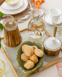 Bandeja de Vidro Quadricular com Borda Bambu 27 X 27
