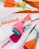 Porta-Guardanapo Tassel Duas Camadas Pink e Tiffany