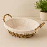 Cesta Oval de Sisal com Forro em Tecido
