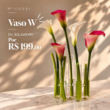 Vaso Decorativo 5 Tubos W - 19x22 cm
