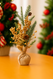 Mini Árvore de Natal Berry com Juta Verde e Dourado - 50cm
