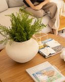 Vaso em Polirresina Branco Organic - 31x26,5