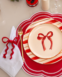 Porta Guardanapo Laço com Ondinhas Vermelho