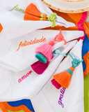Porta-Guardanapo Tassel Duas Camadas Pink e Tiffany