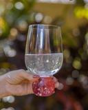Conjunto 4 Taças Transparentes Bubble Glass Pink 540ml
