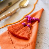 Porta-guardanapo Tassel Rosa e Laranja