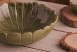 Centro de Mesa de Cerâmica Banana Leaf Verde 25cm x 8,5cm
