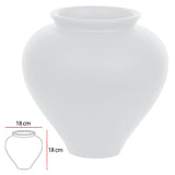 Vaso Decorativo em Cerâmica Branco 18 x 18 cm