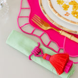 Porta-Guardanapo Tassel Duas Camadas Vermelho e Pink