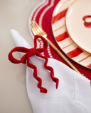 Porta Guardanapo Laço com Ondinhas Vermelho